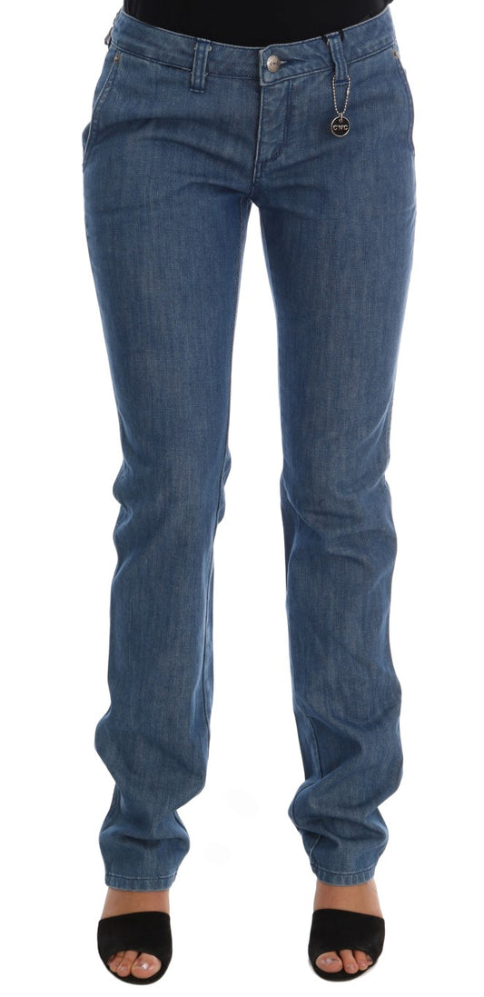 Costume National Slim Jeans aus Baumwolle in blauer Waschung