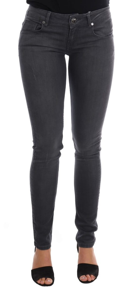 Acht Graue Slim Fit Jeans aus Baumwolle