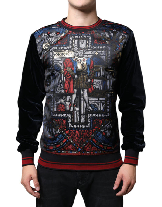 Dolce & Gabbana Mehrfarbiger Jacquard-Sweatshirtpullover mit Rundhalsausschnitt