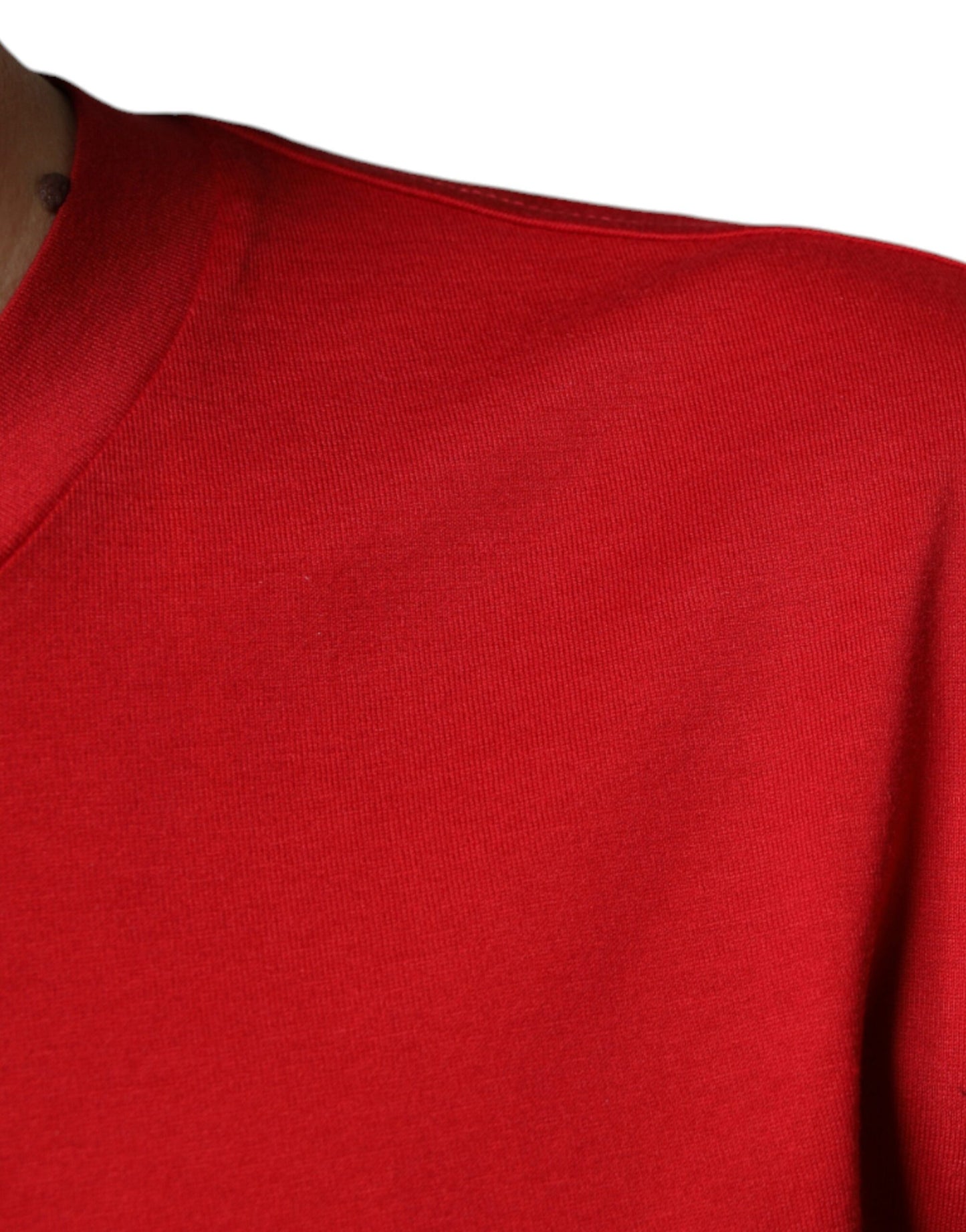 Dolce & Gabbana – Rotes Baumwoll-T-Shirt mit Rundhalsausschnitt und DG-Logo-Print