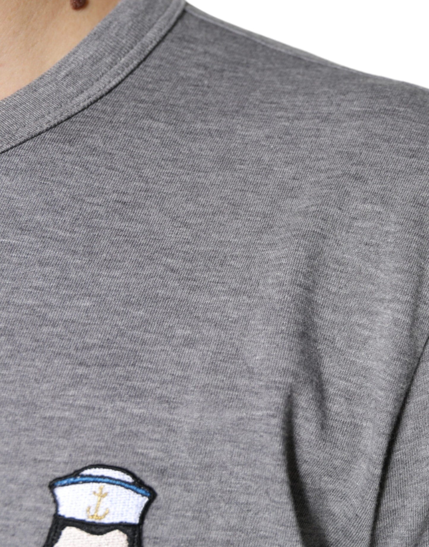 Dolce & Gabbana – Graues Baumwoll-T-Shirt #DGFamily mit kurzen Ärmeln