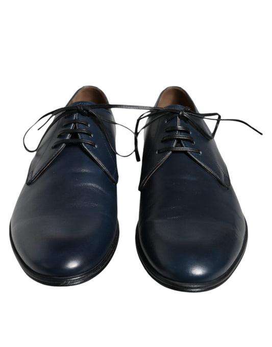 Dolce & Gabbana – Marineblaue Derby-Schuhe aus Leder für formelle Anlässe
