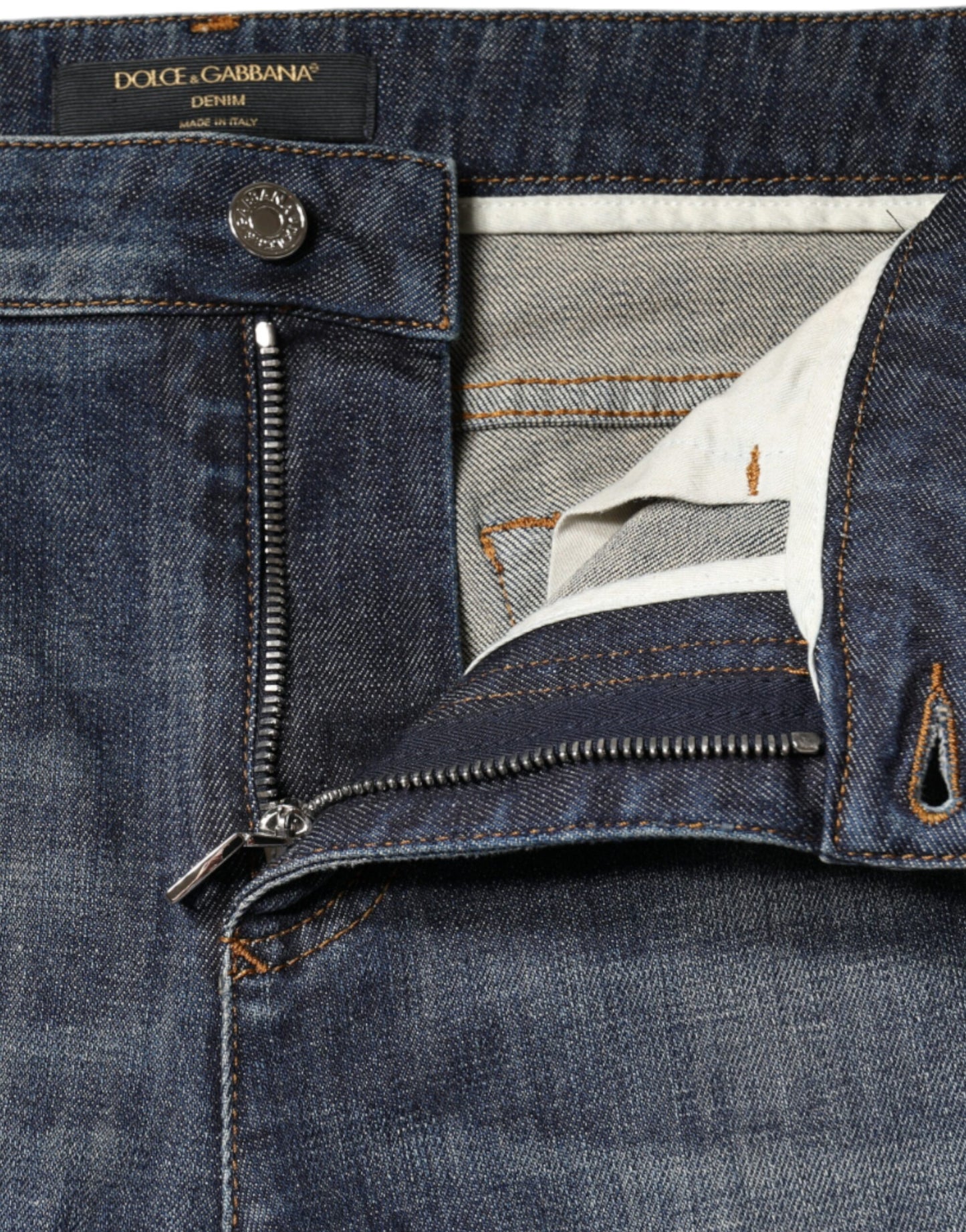 Dolce & Gabbana Dunkelblaue Skinny-Jeans aus Baumwollstretch