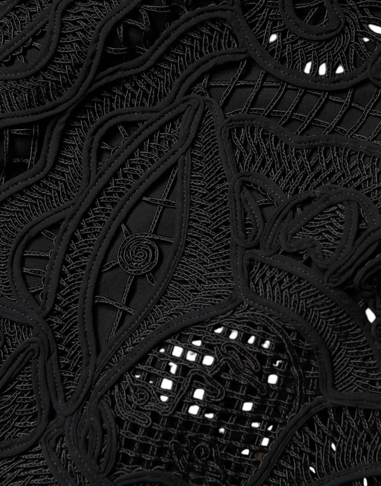 Dolce & Gabbana – Schwarzer Bleistiftrock mit Blumenspitze und hoher Taille