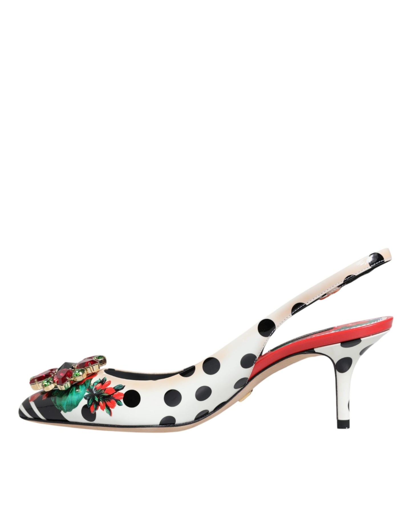 Dolce & Gabbana Slingback-Schuhe mit mehrfarbigen Kristallabsätzen