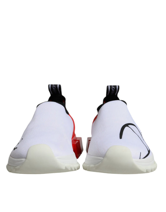 Dolce & Gabbana Weiß Rot Low Top Sorrento Männer Sneakers Schuhe