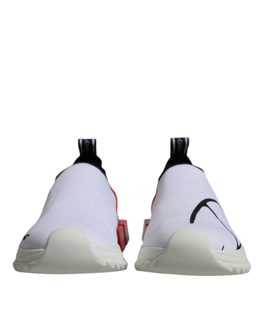 Dolce & Gabbana Weiß Rot Low Top Sorrento Männer Sneakers Schuhe