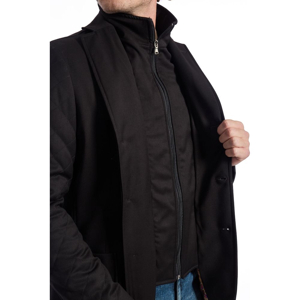 Roberto Pepe Luxus Schwarze Wolljacke für Herren
