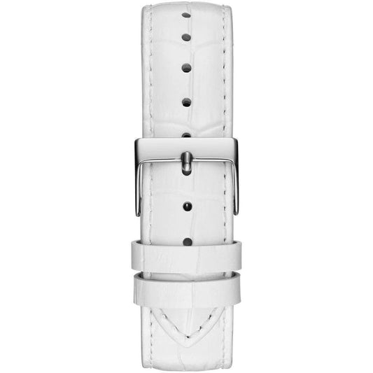 Guess Damenuhr mit weißem Lederarmband