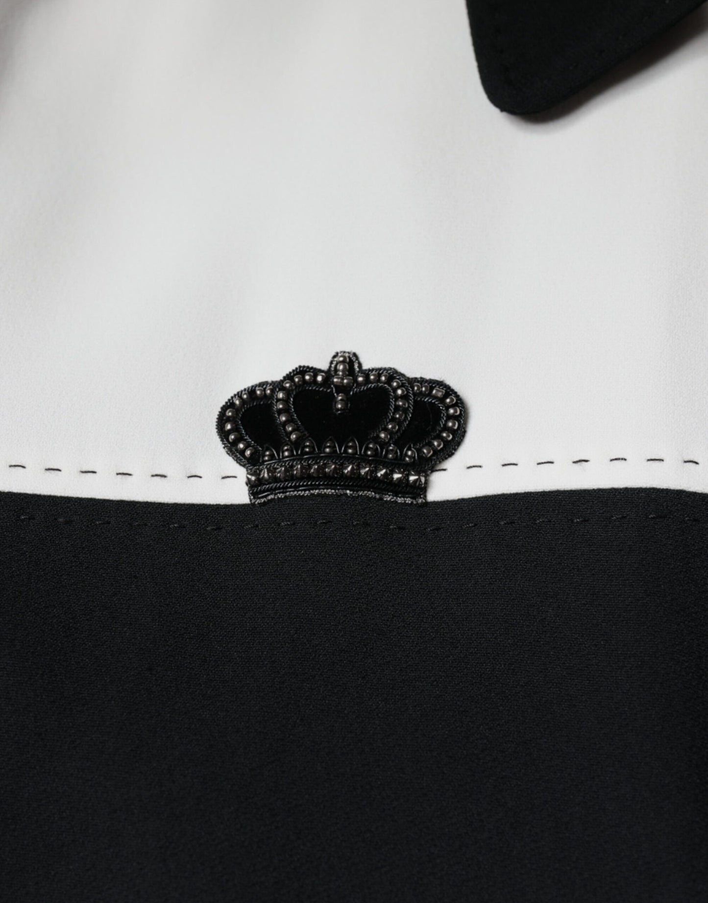 Dolce & Gabbana – Blousonjacke „DG Crown“ mit durchgehendem Reißverschluss in Schwarz und Weiß