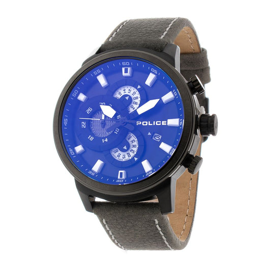 Polizei-Armbanduhr aus grauem Leder
