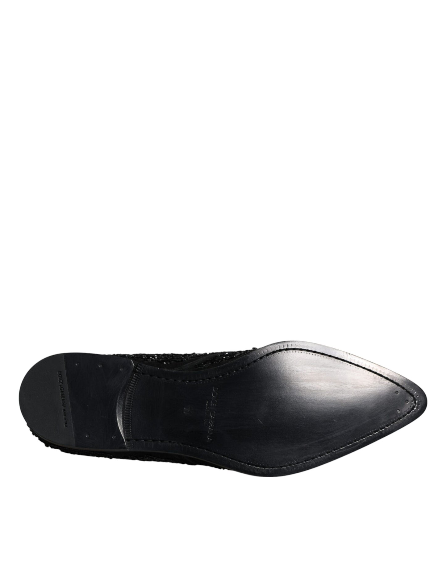 Dolce & Gabbana – Schwarze, verzierte Derby-Schuhe aus Wildleder