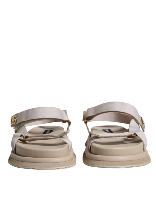 Dolce & Gabbana Beige Nappa Devotion Strap Herren Sandalen Schuhe