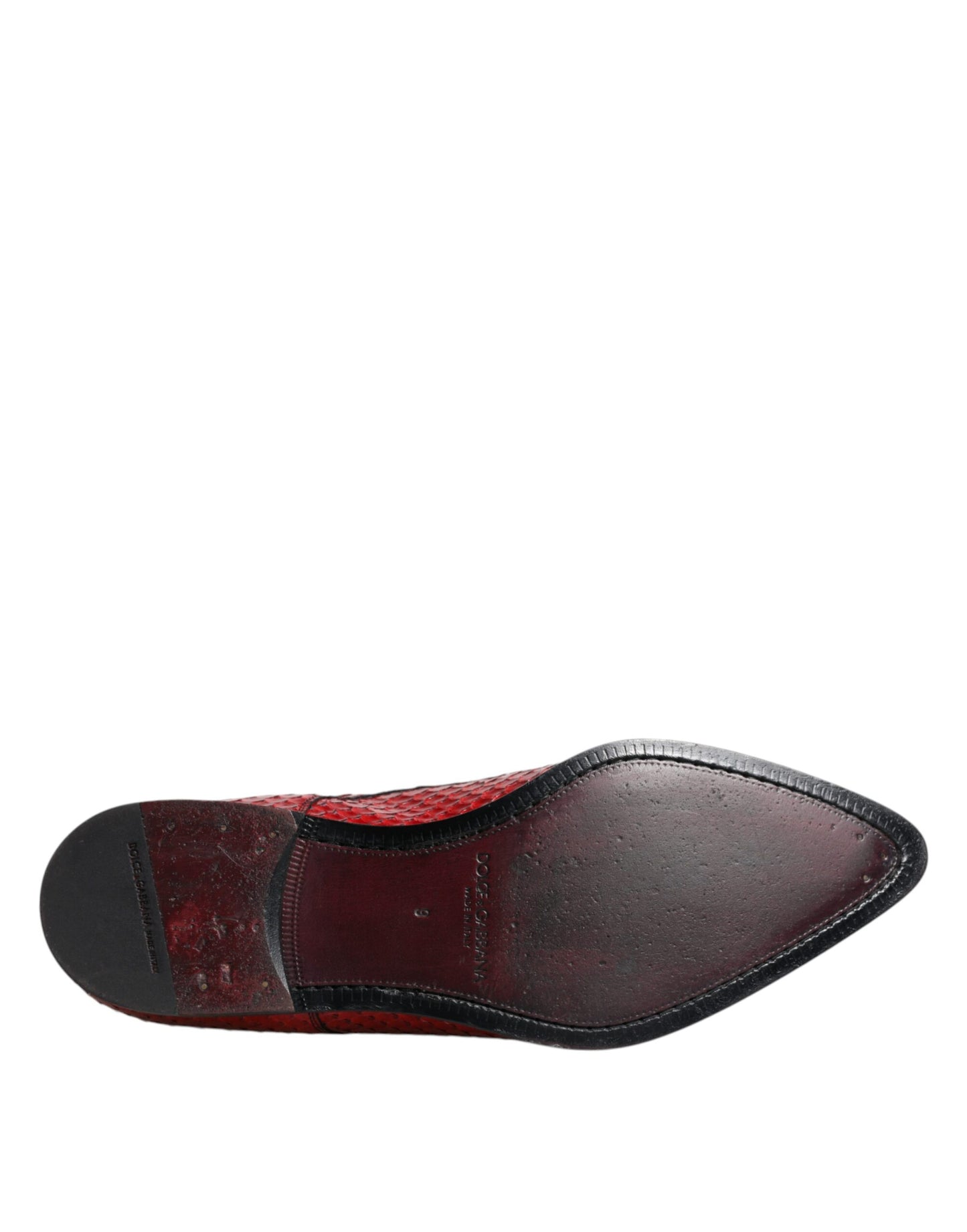 Dolce & Gabbana Rot strukturiert lackierte Derby Herren Formelle Schuhe