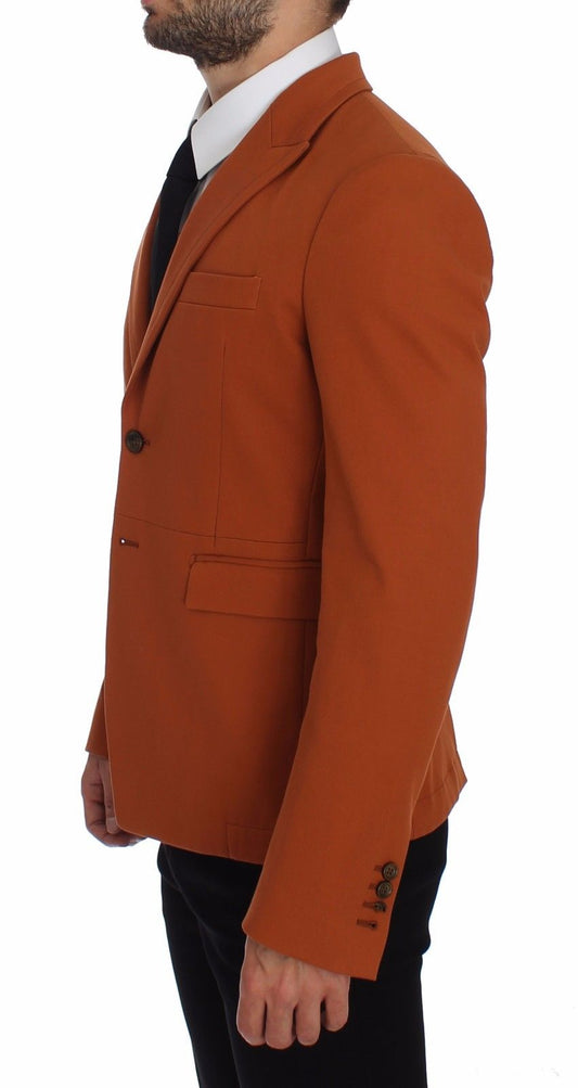 Orangefarbener Blazer aus Baumwollstretch von Dolce & Gabbana