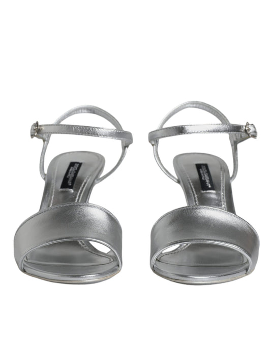 Dolce & Gabbana Silber KEIRA Heels Knöchelriemen Sandalen Schuhe