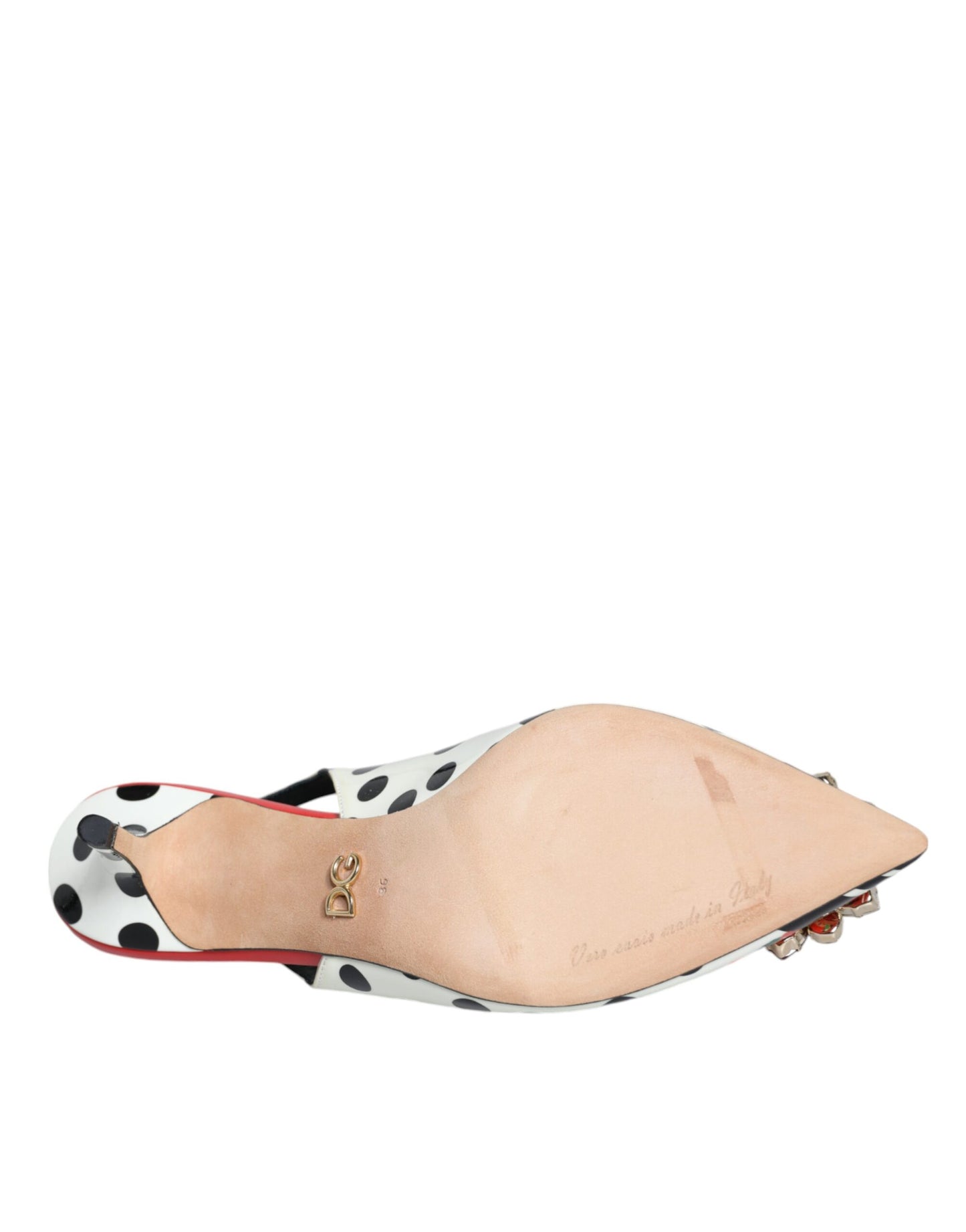 Dolce & Gabbana Mehrfarbige Slingback-Schuhe aus Leder mit Kristallabsatz