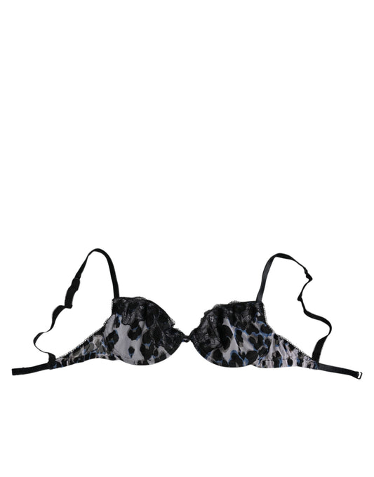 Roberto Cavalli – Push-Up-Reggiseno-BH mit Leopardenmuster in Weiß
