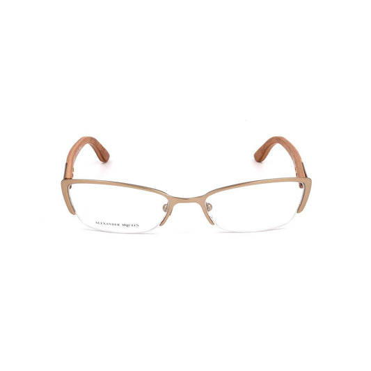 Alexander McQueen Braune Metallbrille (Gestell)