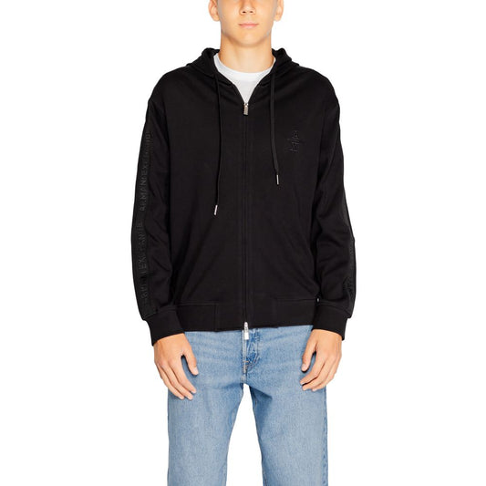 Armani Exchange Schwarzer Baumwoll-Kapuzenpullover