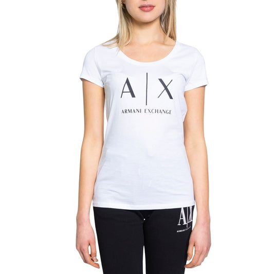 Armani Exchange – Weißes Baumwoll-T-Shirt