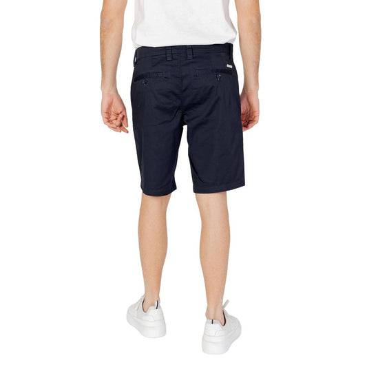 Armani Exchange Blue Cotton Bermuda Shorts