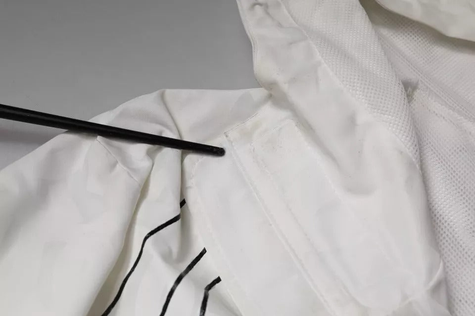 Dolce & Gabbana – Weiße Parka-Trenchcoatjacke aus Polyester mit Kapuze