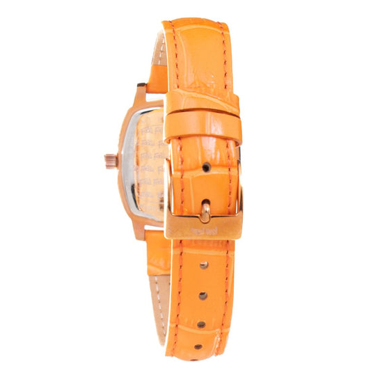 Folli Follie Uhr mit orangefarbenem Lederarmband