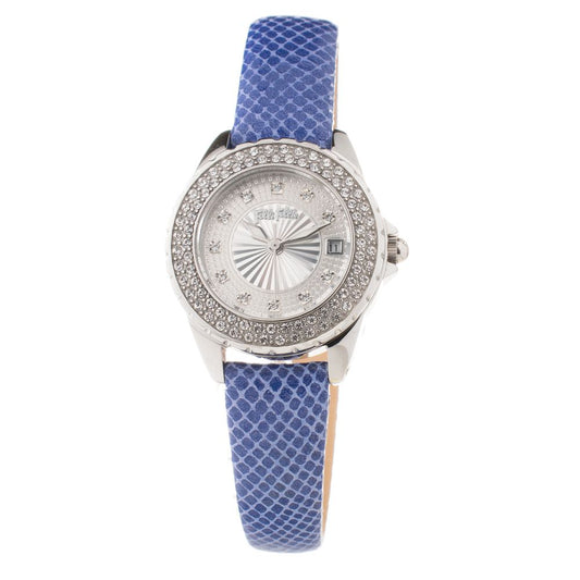 Folli Follie Damenuhr mit blauem Lederarmband