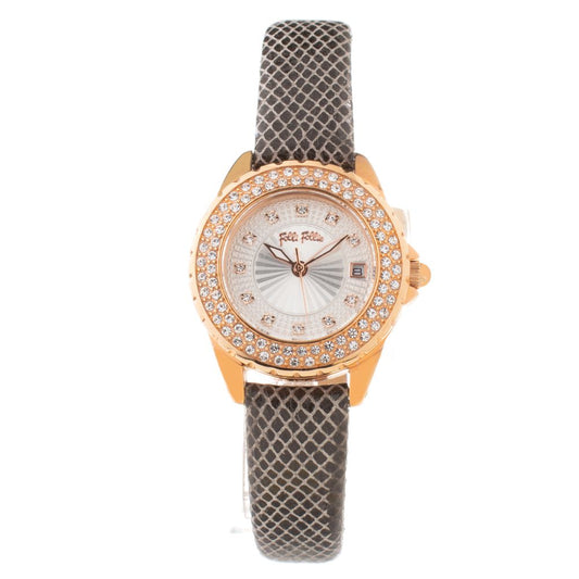 Folli Follie Uhr mit grauem Lederarmband