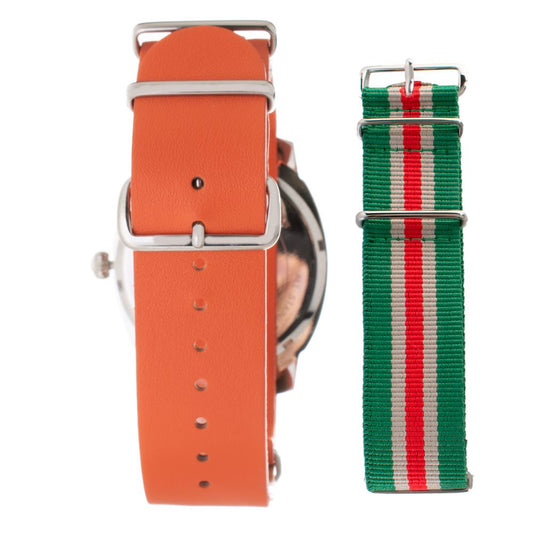 Folli Follie Uhr mit orangefarbenem Lederarmband