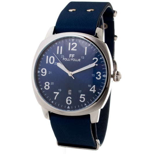 Folli Follie Damenuhr mit blauem Lederarmband