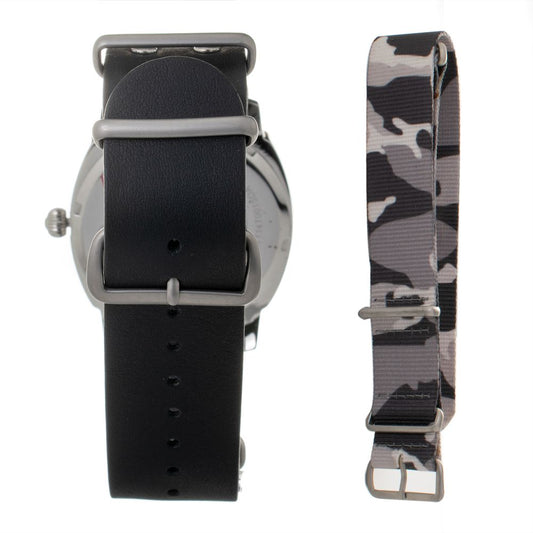 Folli Follie Schwarze Leder-Armbanduhr