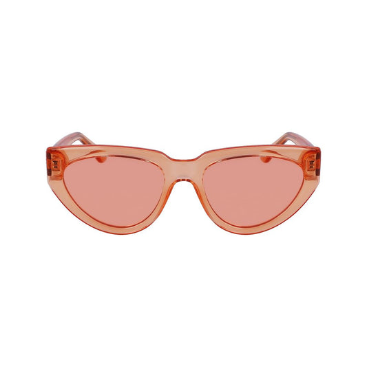 Karl Lagerfeld – Orangefarbene Sonnenbrille mit Spritzguss
