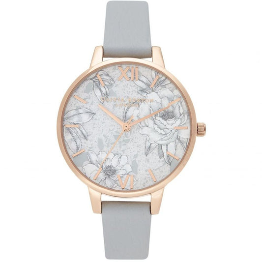 Olivia Burton Uhr aus grauem Kunstleder