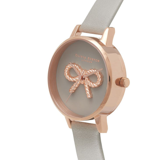 Olivia Burton Gray Artificial Leather Dress Watch
