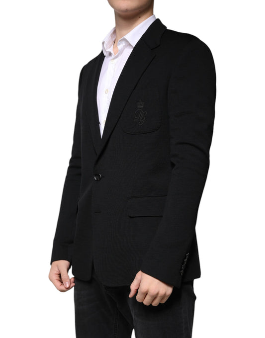 Dolce & Gabbana – Einreihiger formeller Blazer aus schwarzer Wolle