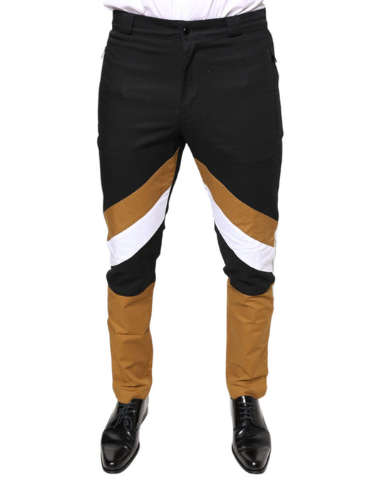 Dolce & Gabbana – Enge Baumwollhose mit mehrfarbigen Streifen