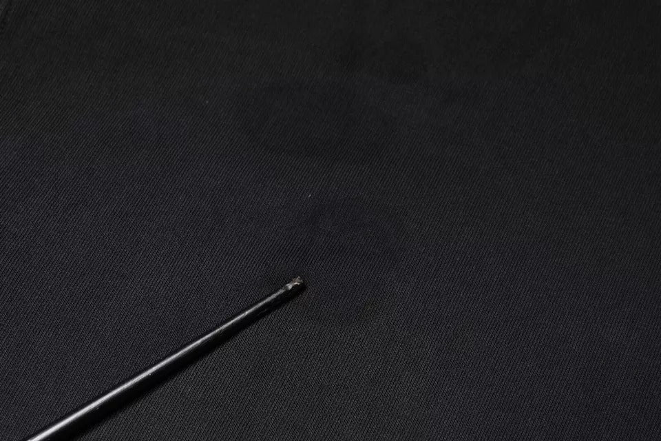 Dolce & Gabbana – Schwarzer Kapuzenpullover mit durchgehendem Reißverschluss und Logo-Plakette