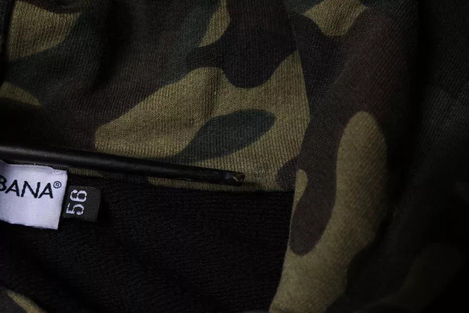 Dolce & Gabbana Schwarzer Camouflage-Kapuzenpullover