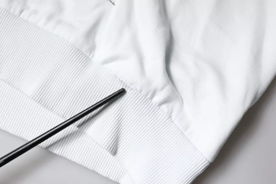 Dolce & Gabbana Weißer Caesar-Kapuzenpullover aus Baumwolle