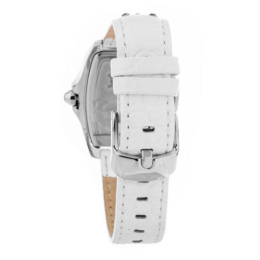 Chronotech-Uhr mit weißem Lederarmband
