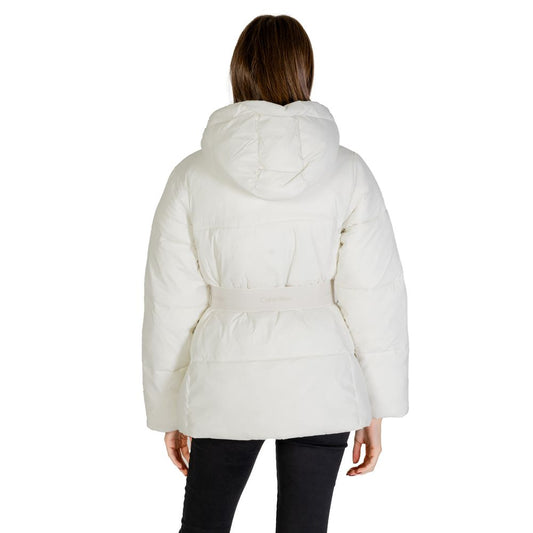 Calvin Klein Jeans – Cremefarbene Nylonjacken und -mäntel