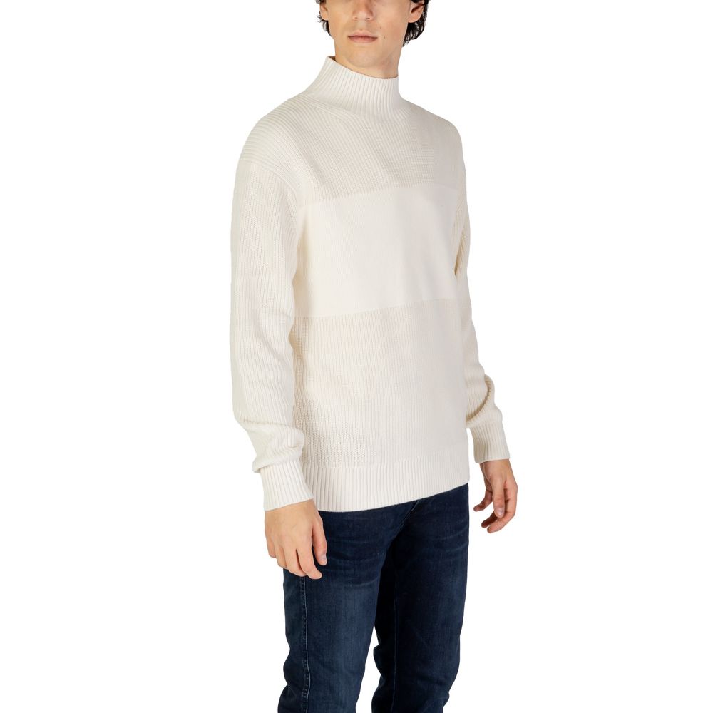 Calvin Klein Jeans – Cremefarbener Baumwollpullover