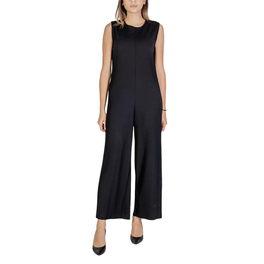 Sandro Ferrone Schwarzer Polyester-Jumpsuit