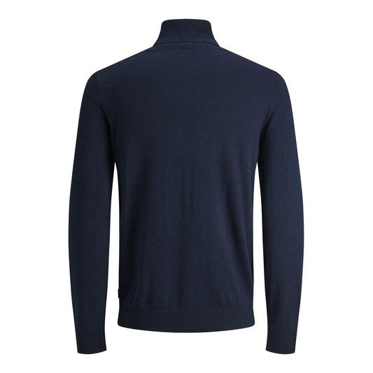 Jack Jones – Blauer Rollkragenpullover aus Baumwolle