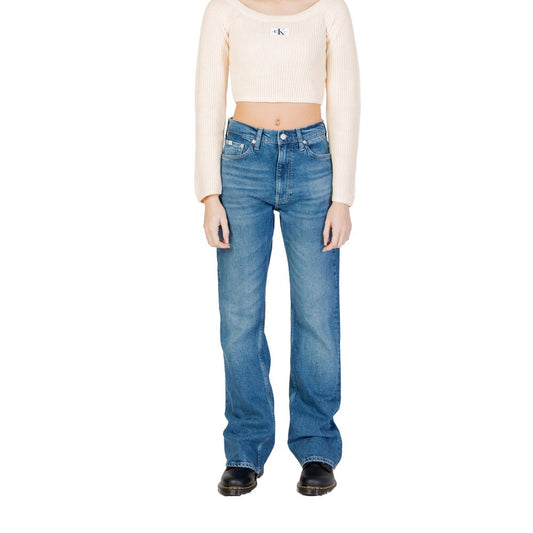 Calvin Klein Jeans, Blaue Mom-Jeans aus Baumwolle