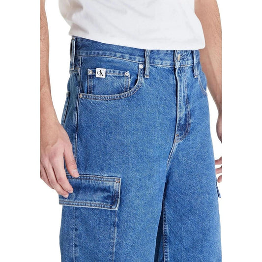 Calvin Klein Jeans – Blaue Baumwoll-Bermuda