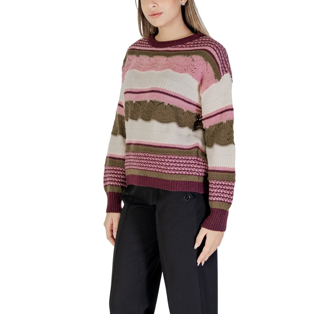 ICHI Mehrfarbiger Pullover aus recyceltem Polyester