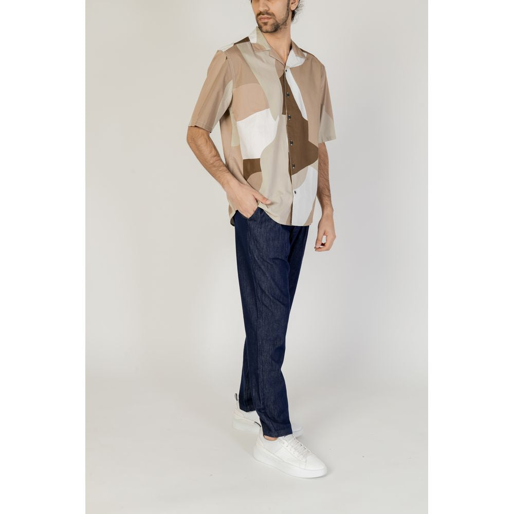 Only & Sons – Kurzarmhemd aus brauner Baumwolle